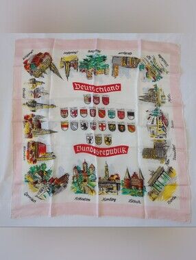 Deutschland Bundesrepublik Scenic Souvenir Scarf - White/Pink